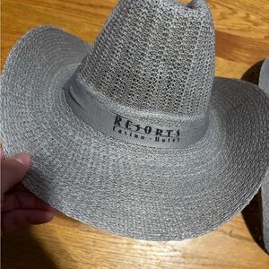 Gray Woven Sun Hat—Resorts Casino Hotel.(unisex)atlantic city , NJ